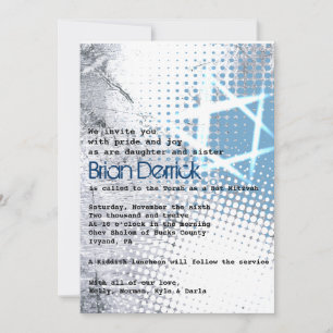Invitation du Bat mitzvah à la barre d'étoiles de