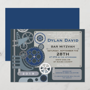 Invitation du Bat mitzvah Barre GEARS