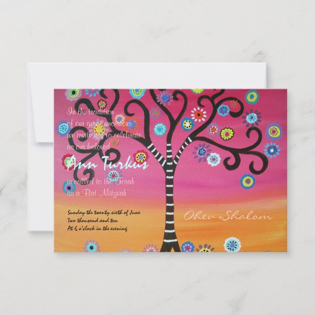 Invitation du Bat mitzvah de barre (Devant)