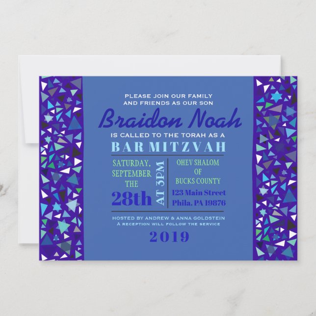 Invitation du Bat mitzvah de la barre de MURS STAR (Devant)