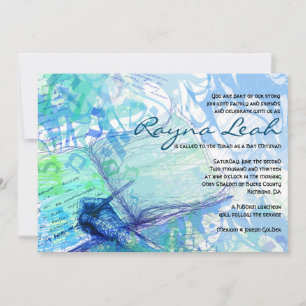 Invitation du Bat mitzvah de la barre d'écriture d