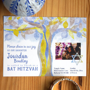 Invitation du Bat mitzvah de l'arbre de vie
