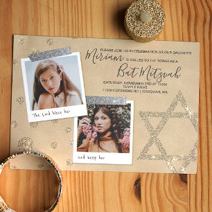 Invitation du Bat mitzvah de Parties scintillant d