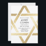 Invitation du Bat mitzvah Gold Star moderne<br><div class="desc">Modern Star Gold Foil Bat mitzvah Invitation dispose d'une étoile de David unique et moderne esquisse autour de vos détails de l'événement.</div>