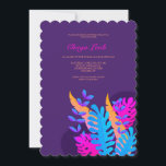 Invitation du Bat mitzvah Neon Foliage<br><div class="desc">Une étonnante invitation botanique au feuillage néon contre un arrière - plan violet.vecteur Arrière - plan créé par s.salvador - www.freepik.com). () La carte est facile à customiser avec votre libellé, police, couleur de police, options de forme de papier et le choix de six types de papier.() Pas exactement ce...</div>