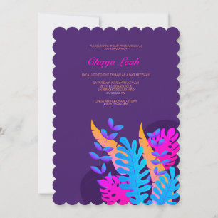 Invitation du Bat mitzvah Neon Foliage