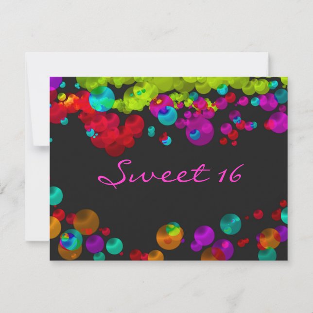 Invitation du Bat mitzvah sweet sixteen Neon (Devant)