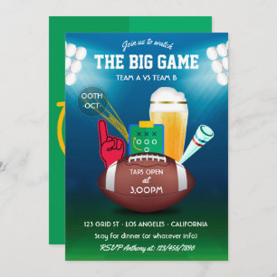 Invitation du Big Game Day Football Party