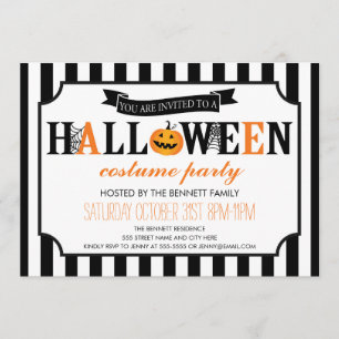 Invitation du Black and White Halloween Party