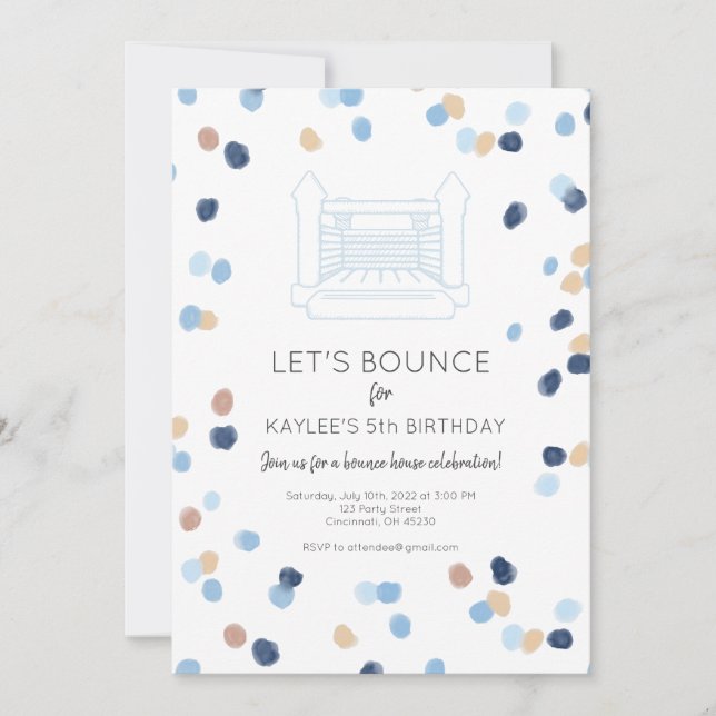 Invitation du Blue Bounce House (Devant)