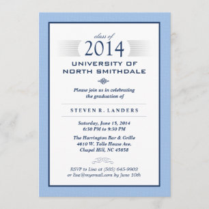 Invitation du Blue & White Formal Graduation Party