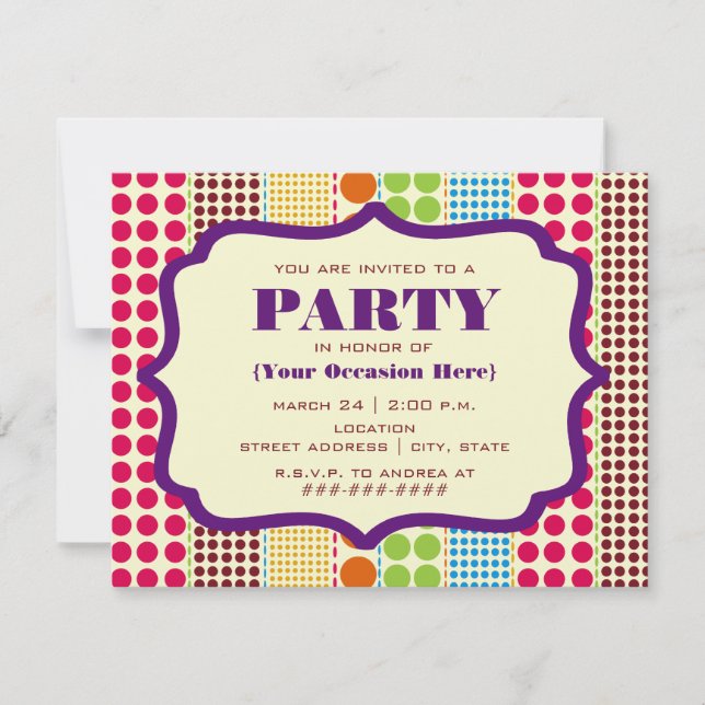 Invitation du Boho Dots Party (Devant)