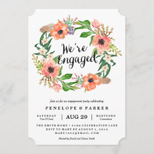 Invitation du Boho Wreath Engagement Party