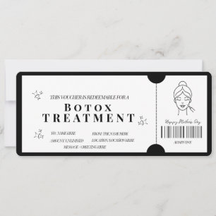 Invitation du bon de traitement de botox minimalis