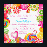 Invitation du bonbon 16 à thème de sucrerie de<br><div class="desc">Invitation du bonbon 16 à thème de sucrerie de Candyland. Cette invitation de fête d'anniversaire est facilement customisée pour votre partie ou n'importe quel événement en choisissant la "personnaliser il !" boutonnez pour commencer à ajouter vos détails, style de police, taille de la police et couleur, et libellé d'événement. Notez...</div>