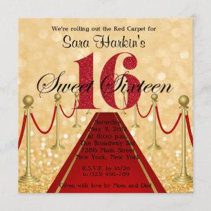 Invitation du bonbon 16 de Hollywood de tapis