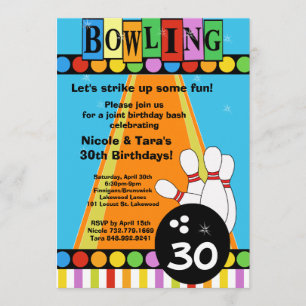 INVITATION DU BOWLING PARTY - 3 PHOTOS DE RETOUR