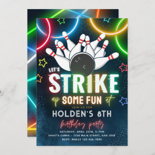 Invitation du Bowling Party Bowling Anniversaire