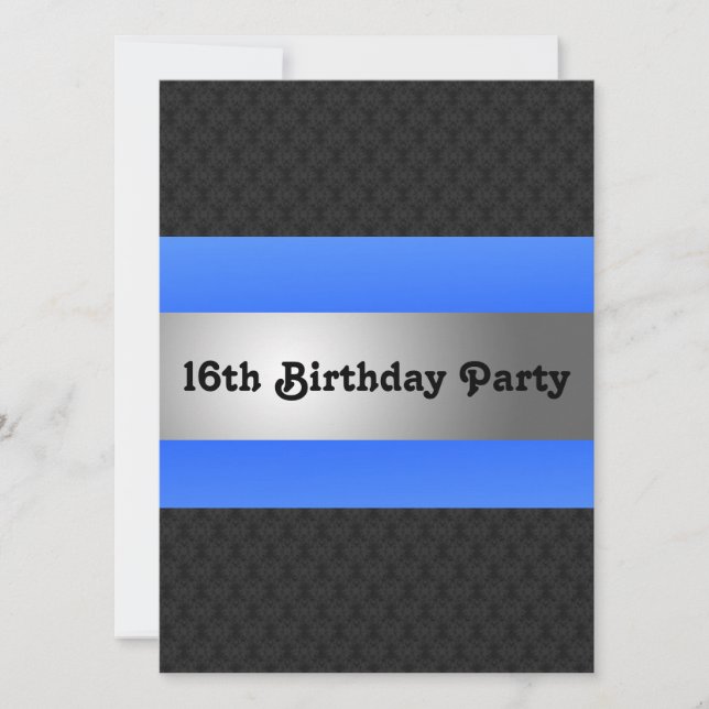 Invitation du Boy's 16th Birthday Party (Devant)
