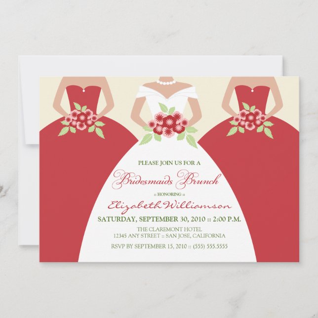 Invitation du brunch nuptial de la mariée et de la (Devant)