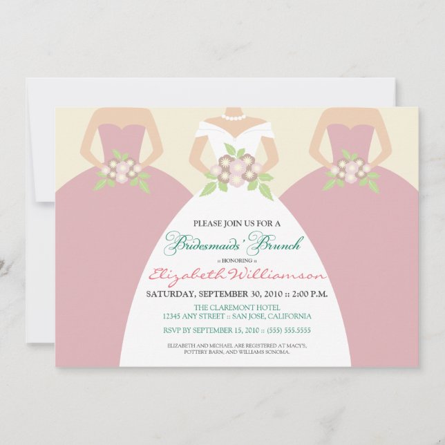 Invitation du brunch nuptial des femmes mariées et (Devant)