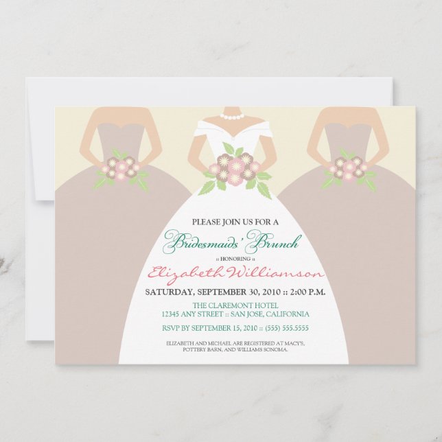 Invitation du brunch nuptial des femmes mariées et (Devant)