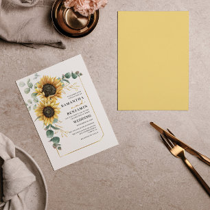 Invitation du budget Mariage de Sunflower Eucalypt