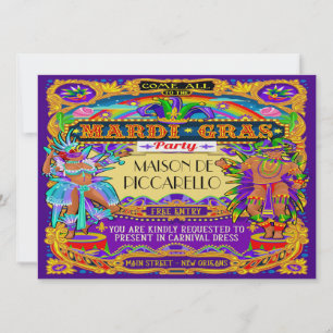 Invitation du Carnaval de Mardi Gras
