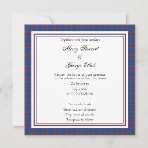 Invitation du Carré Mariage écossais Elliot