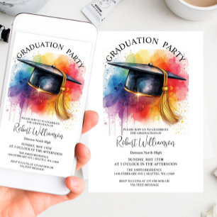 Invitation du casquette de l'aquarelle