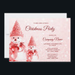 Invitation du Casquette rouge Snowman à la fête de<br><div class="desc">Beau Casquette Rouge Snowman Noël Invitation</div>