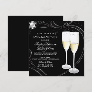 Invitation du Champagne & Heart Engagement Party