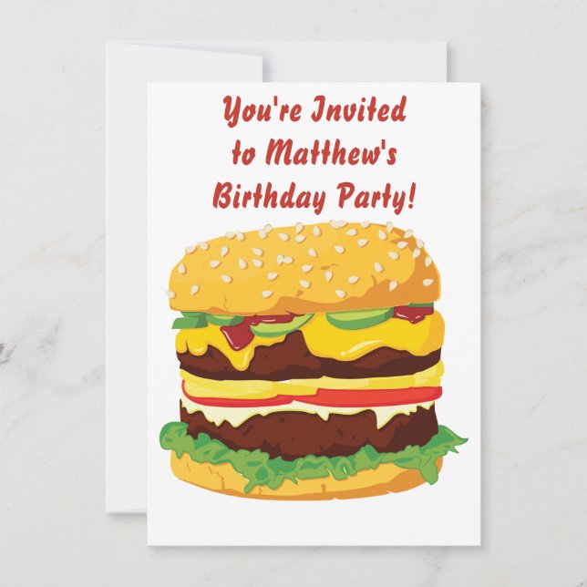 Invitation du Cheeseburger Party (Devant)