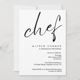 Invitation du chef culinaire Invitation d'annivers