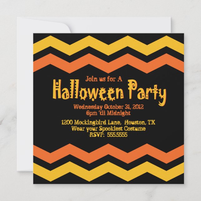 Invitation du Chevron Halloween Party (Devant)