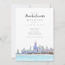 Invitation du Chicago Skyline Bachelorette Party