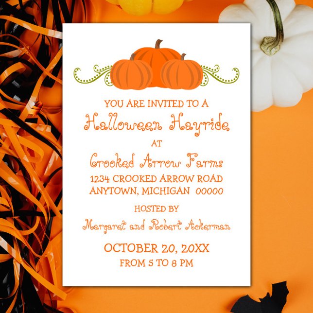 Invitation du citrouille à la fête d'Halloween (Pumpkin Swirls Halloween Party Invitation)
