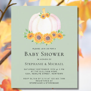 Invitation du Citrouille du budget Baby shower ver