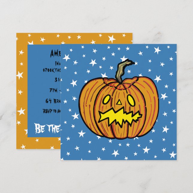 Invitation du Citrouille Halloween (Devant / Derrière)