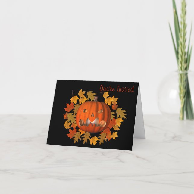 Invitation du citrouille Jack-o'-lantern Halloween (Devant)