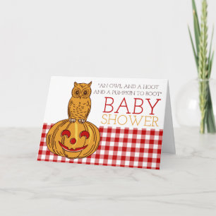 Invitation du citrouille Owl & En vichy Baby showe