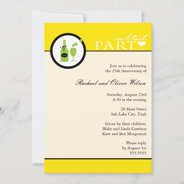 Invitation du cocktail du 25e anniversaire (Devant)