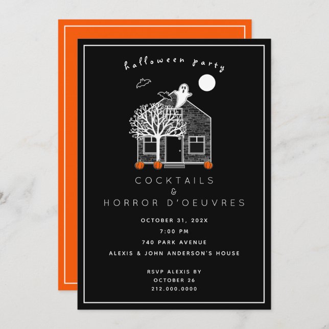 Invitation du Cocktail Halloween (Devant / Derrière)