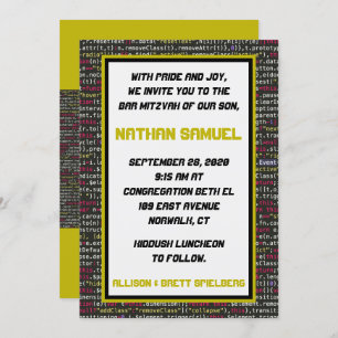 Invitation du Coder's Party Bar Mitzvah