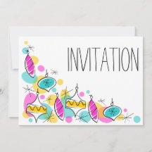 Invitation du coin Baubles Arbre rétro