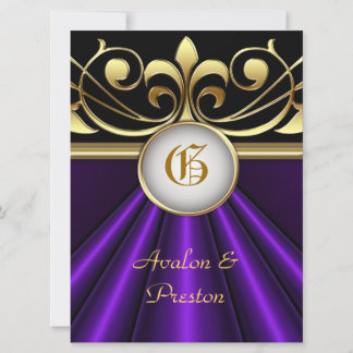 Invitation du comte de la couronne d'or de soie po
