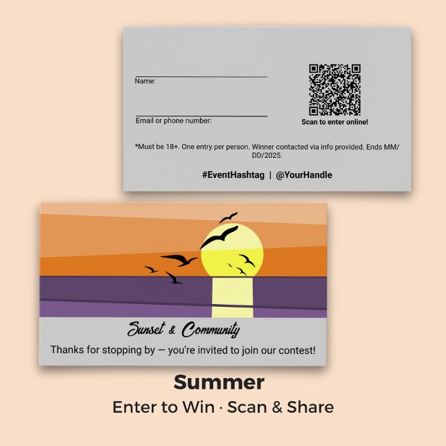 Invitation du concours paysager QR personnalisé +  (Landscape Contest Invite Custom QR + Connect Card)