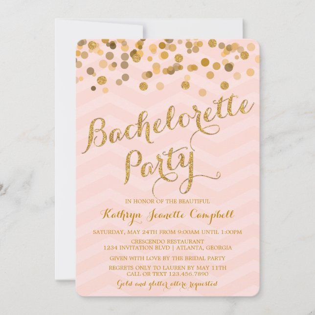 Invitation du Confetti Bachelorette Party (Devant)