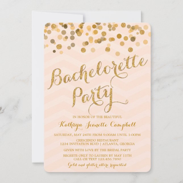 Invitation du Confetti Bachelorette Party (Devant)