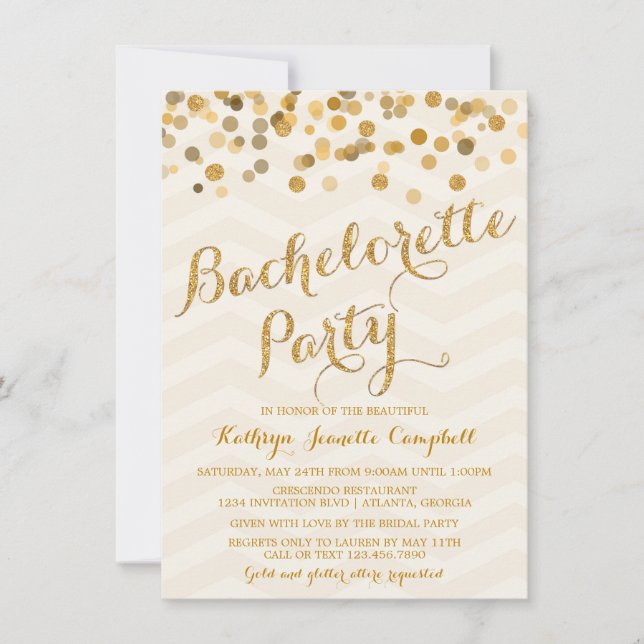 Invitation du Confetti Bachelorette Party (Devant)